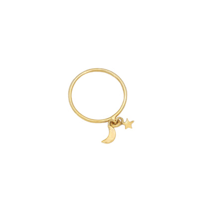 Star and moon ring