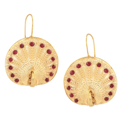 Mayur earrings with carnelian