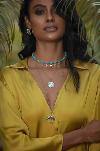 Amaya necklace with turquoise and moonstone