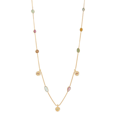 mini sun, tourmaline stone, necklace, minimal jewellery, sun shape design
