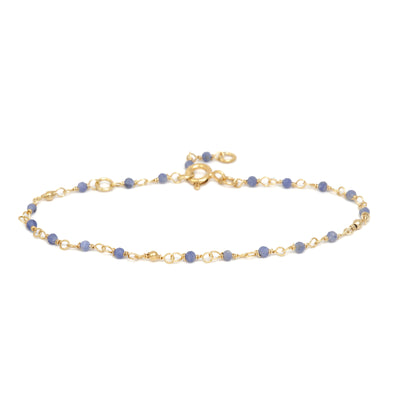 Mira handcrafted bracelet, gold plated, silver, semi precious stone