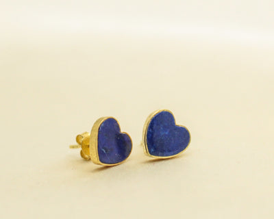 Nora heart hand carved studs