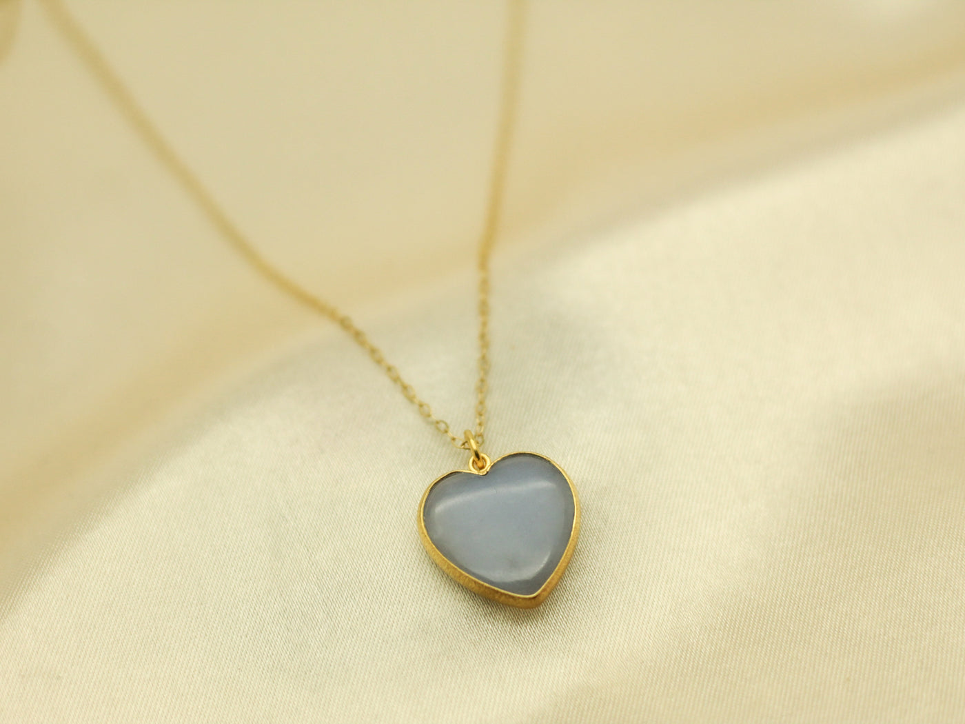 Aime heart necklace hand carved stone