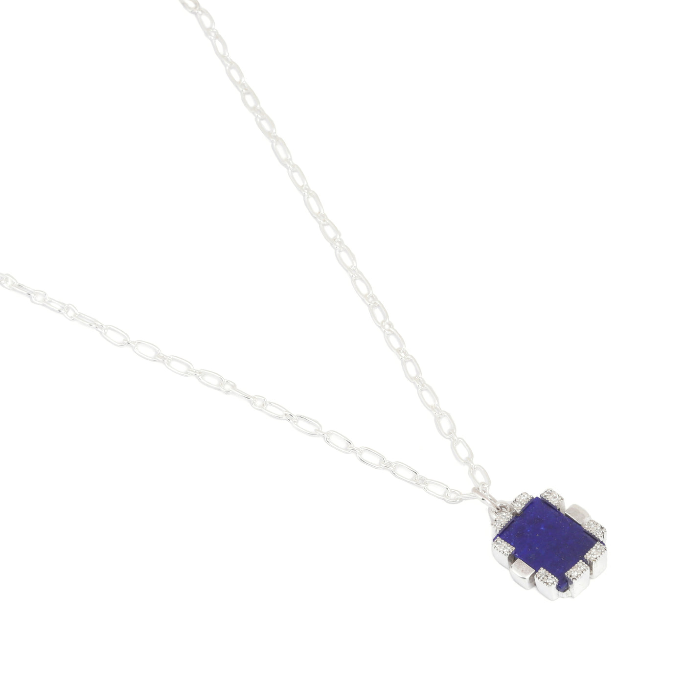 Anna Necklace silver in Lapis