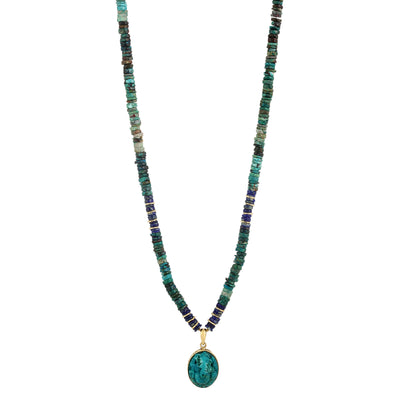 Karna necklace with lapis and ganesh in turquoise