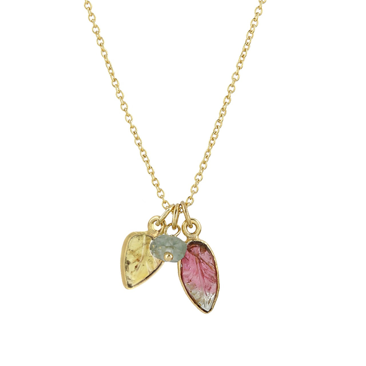 Lita Handcrafted 14 Kt gold tourmaline necklace