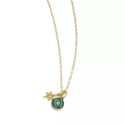 Round stone and star lucia necklace